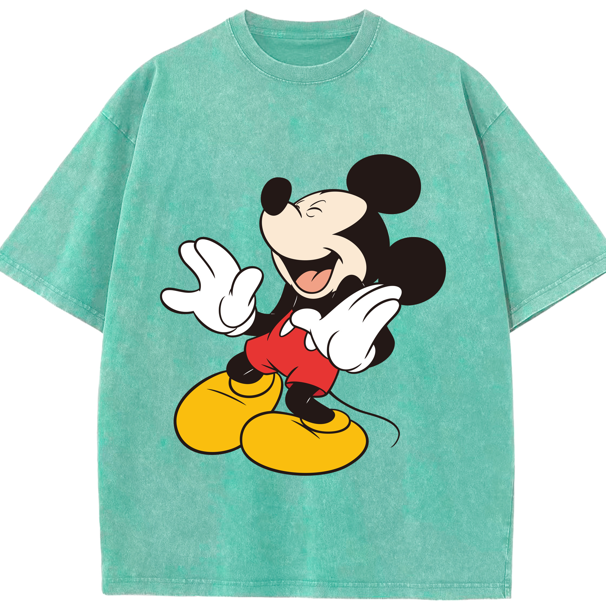 （画像用） ミッキーマウス Mickey Mouse 綿100% ヴィンテージ風 半袖Tシャツ（フロントプリント）